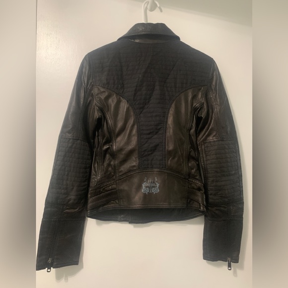 Diesel Black Lamb Leather Moto Jacket size XS - Picture 3 of 5